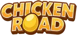 Close-up of the Chicken Road logo beside a large golden egg